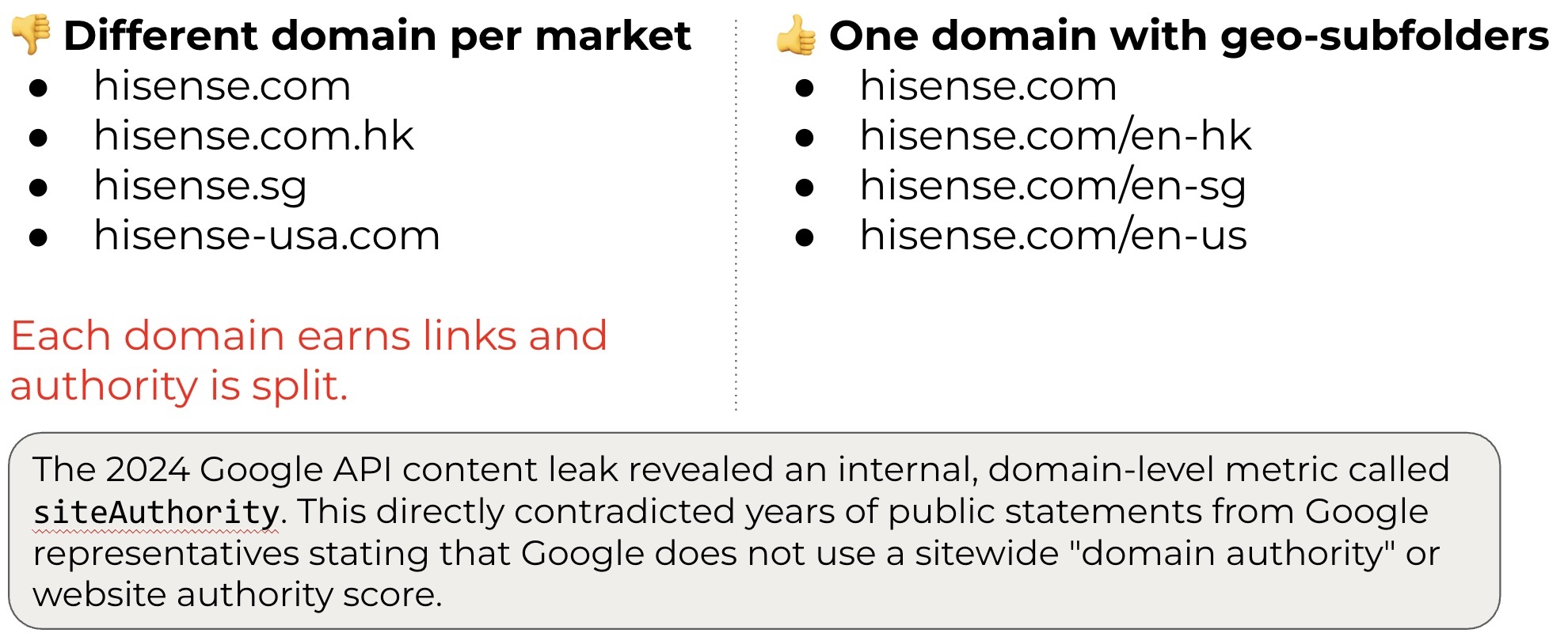 Not hosting local versions of your site on the same domain