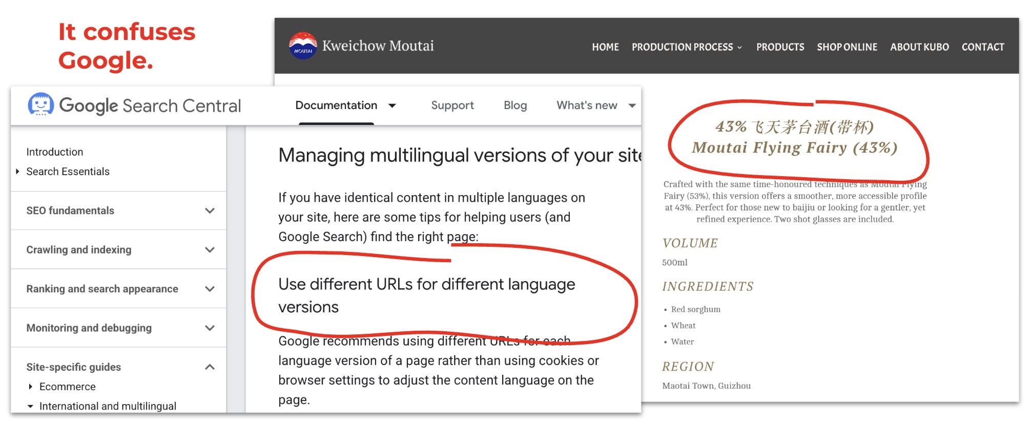 Having two languages on one page